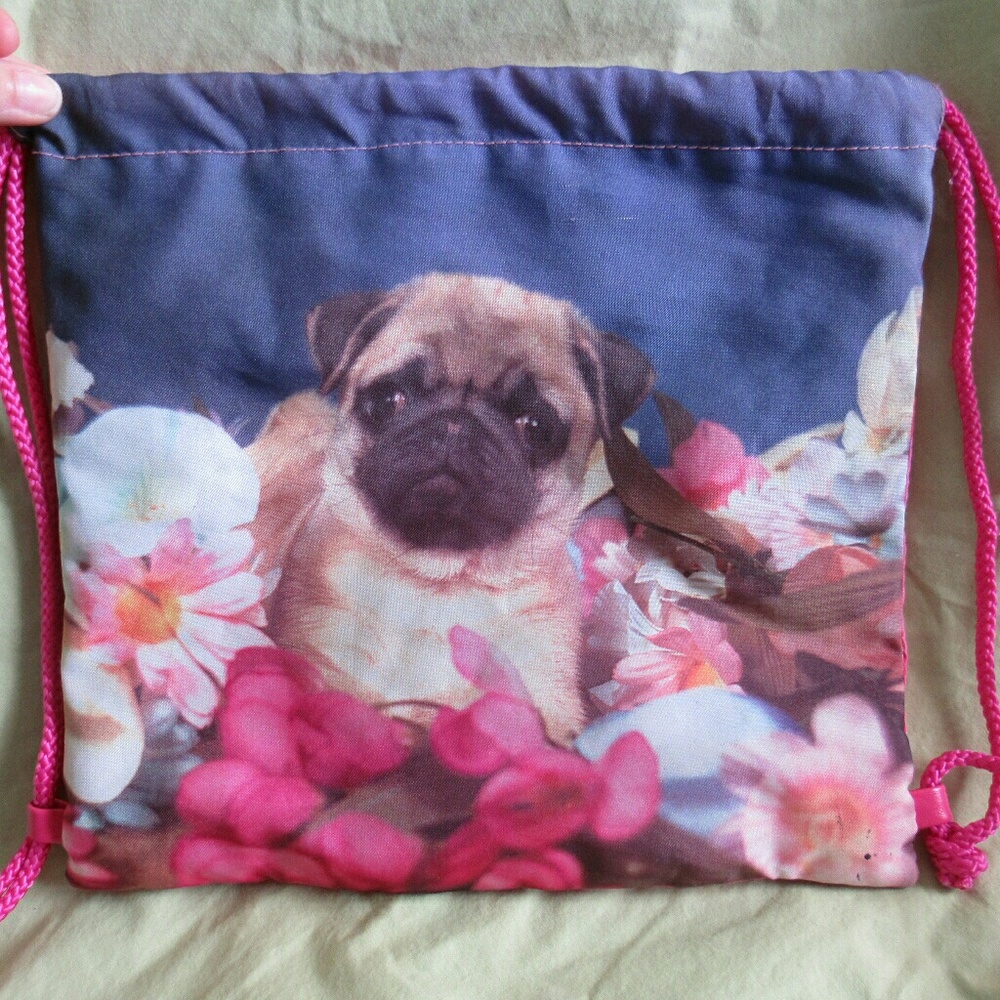 CANINE CUTIES Pug Draw String Bag